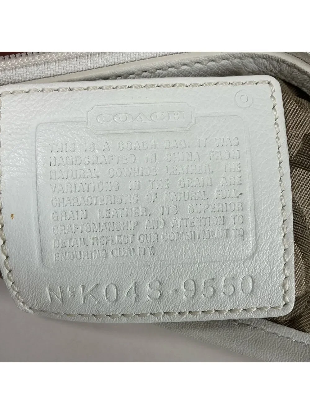 Coach Buckle Vintage Hand Shoulder Bag Soho‎ White Leather Satchel Silver Hardwa